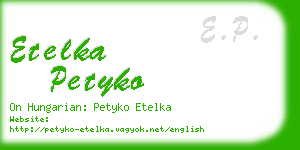 etelka petyko business card
